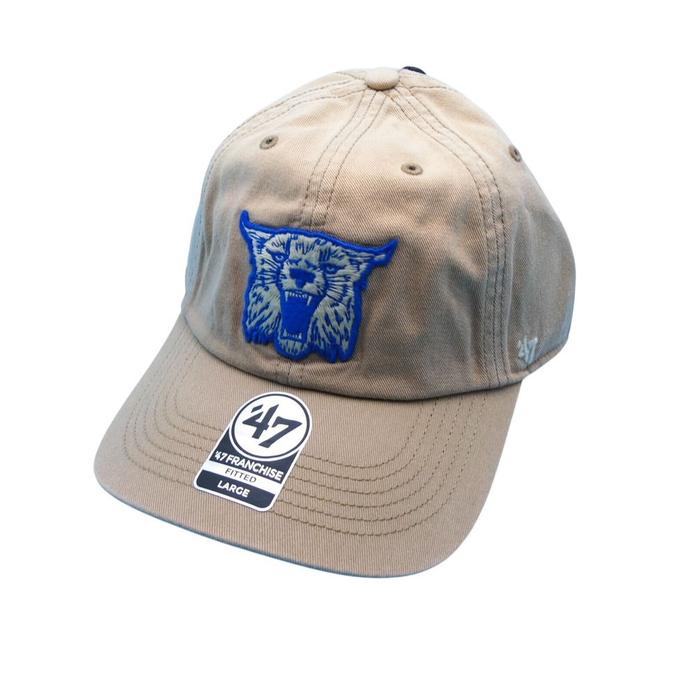 '47 Brand Hat Mens Large Franchise Kentucky Wildcats Tan Blue Cotton Fitted‎ Cap